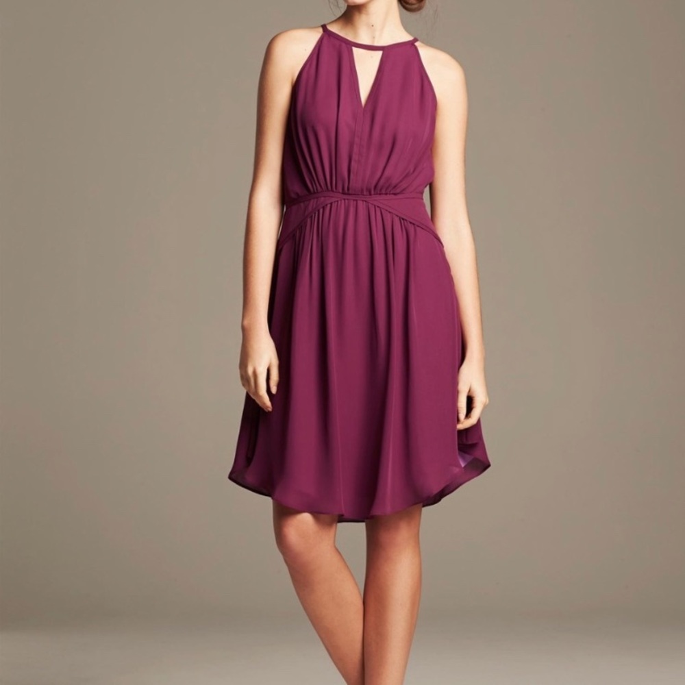 Banana Republic Monogram Soft Chiffon Halter Dress